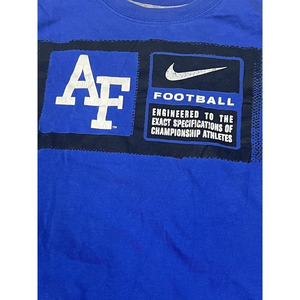 Vintage Nike Air Force Falcons Shirt‎ Mens M Blue White Football NCAA Logo Y2K